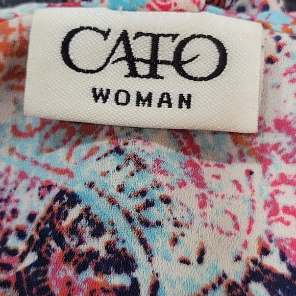CATO 26/28 Paisley Colorful Long Sleeve Lightweight Tunic Blouse - Picture 6 of 7